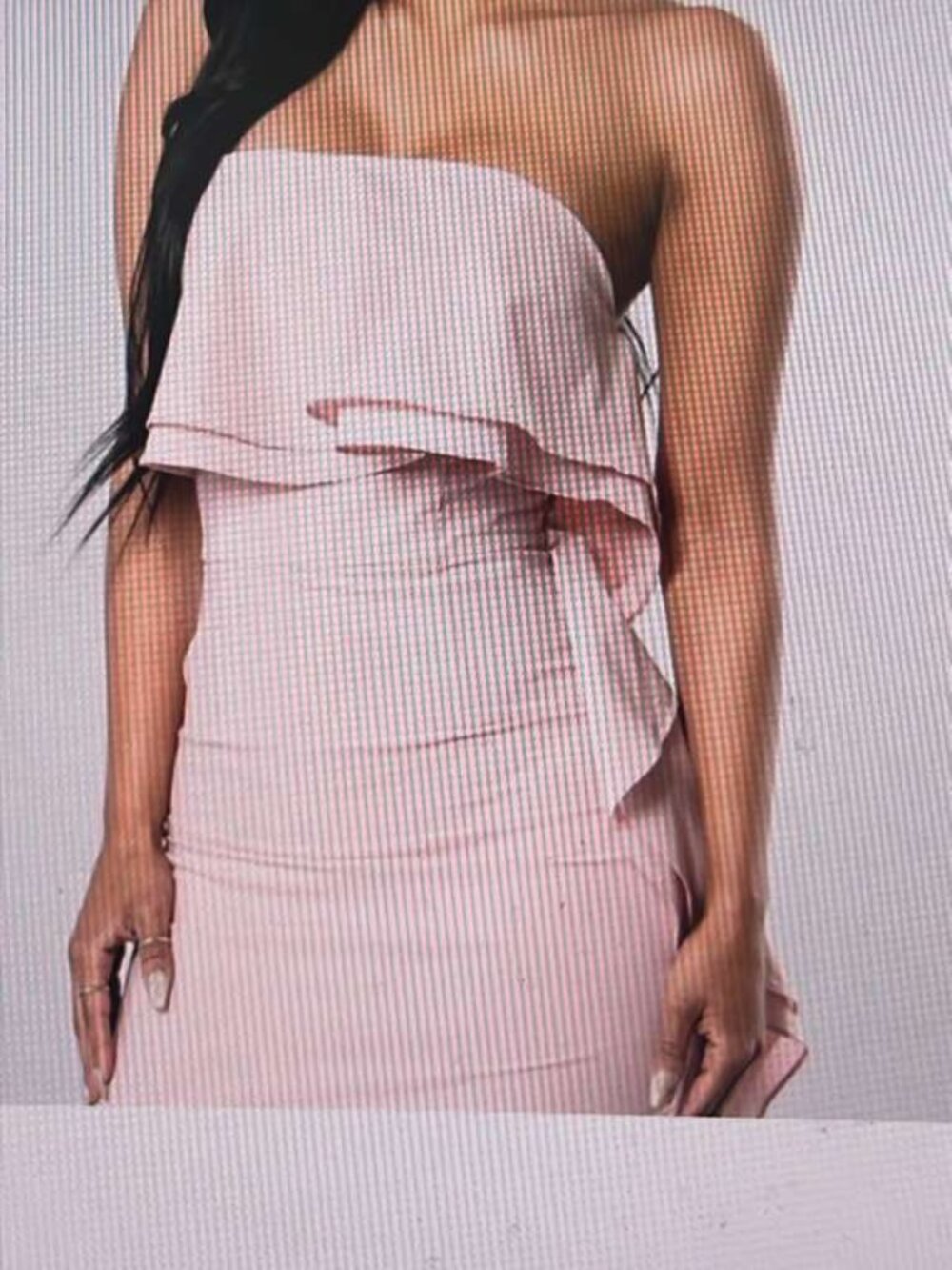 Pink strapless dress